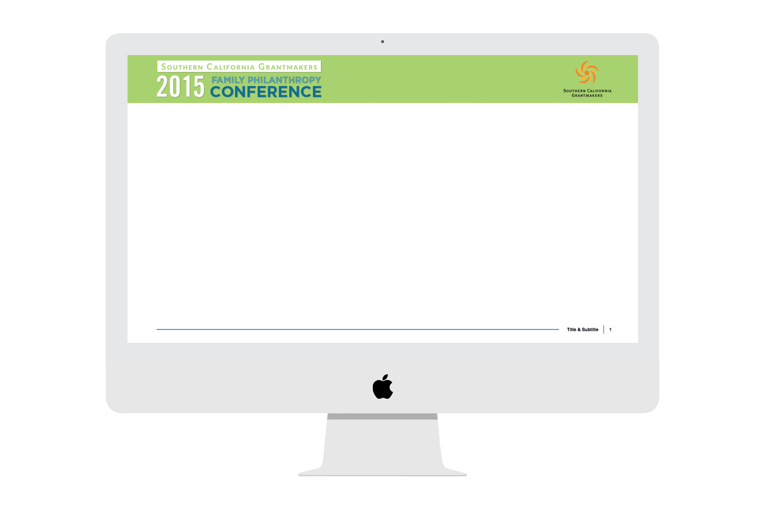 The Powerpoint template stayed simple with a matching header.