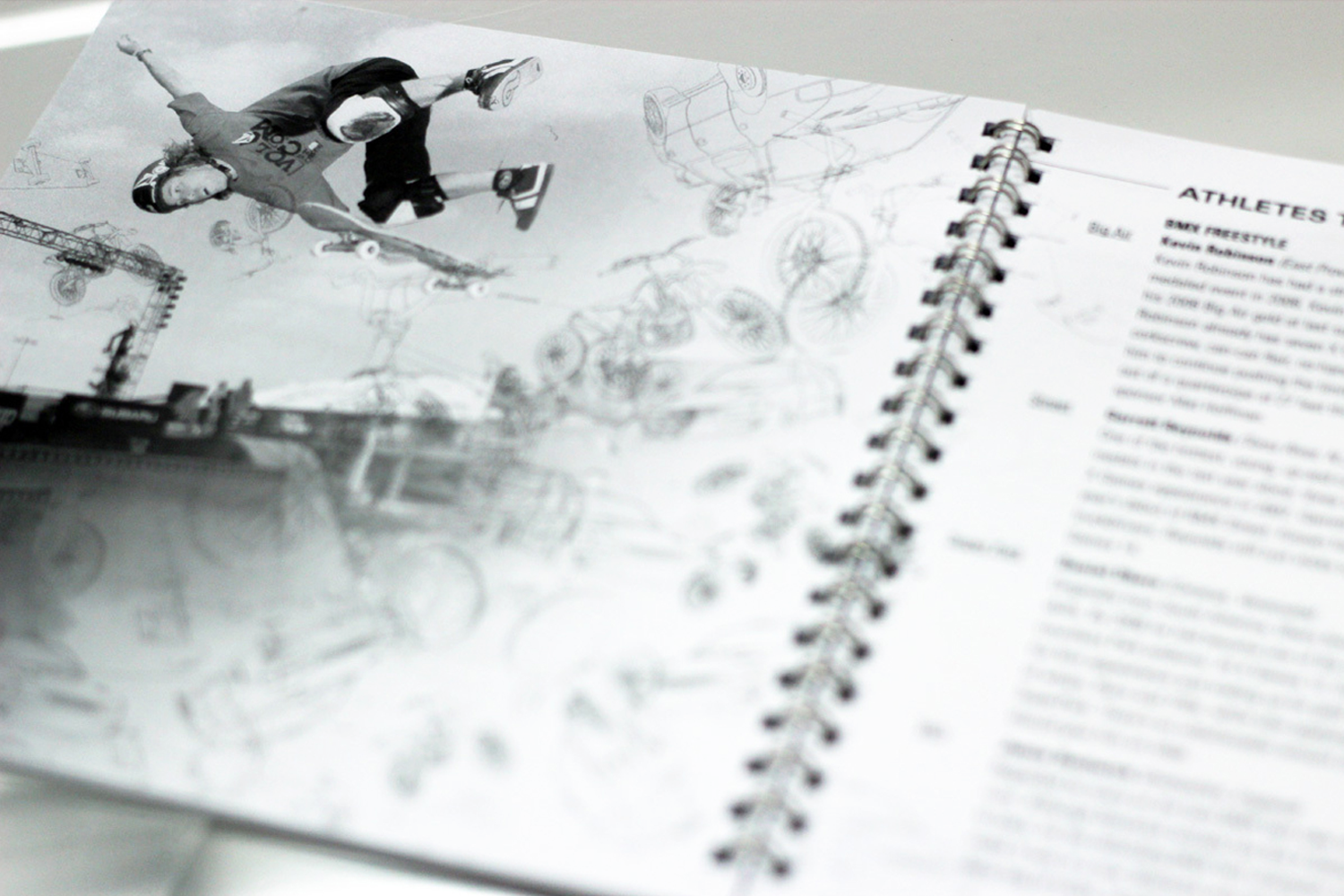 The interior pages were restricted to black & white, but are reminiscent of the cover with corresponding design elements.