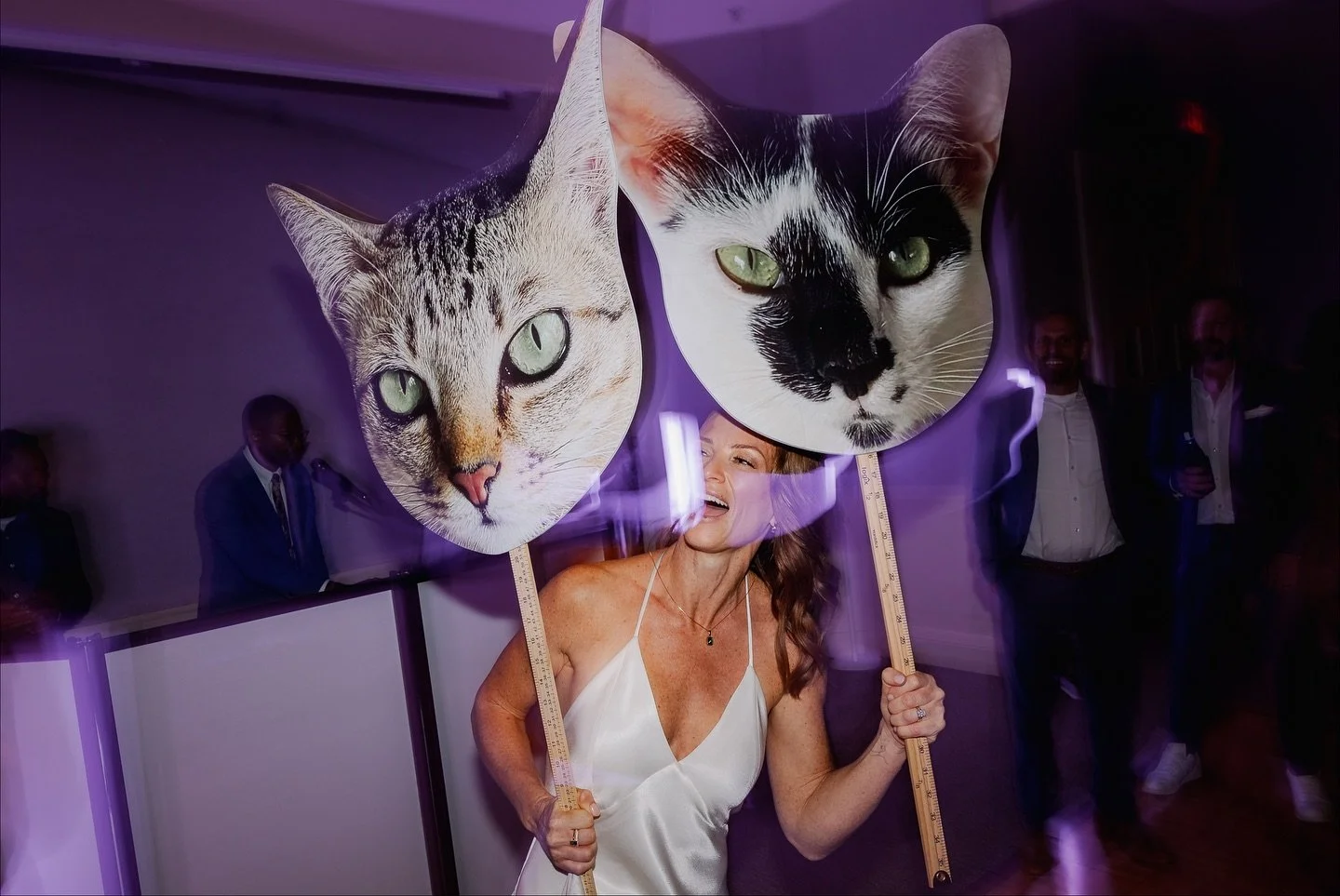 Cat people. 🐱 🪩 💃🏼 🕺🏽 
Tipping this dancefloor for the most I&rsquo;ve danced at a wedding ever. So good.