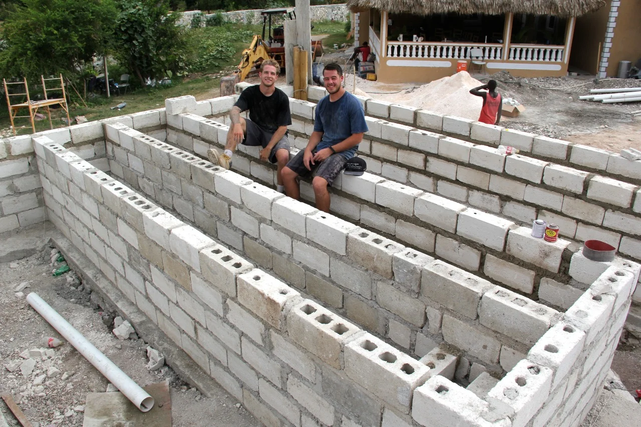 Craig and Brendon at their first construction site at an orphanage in Jacmel, Haiti.