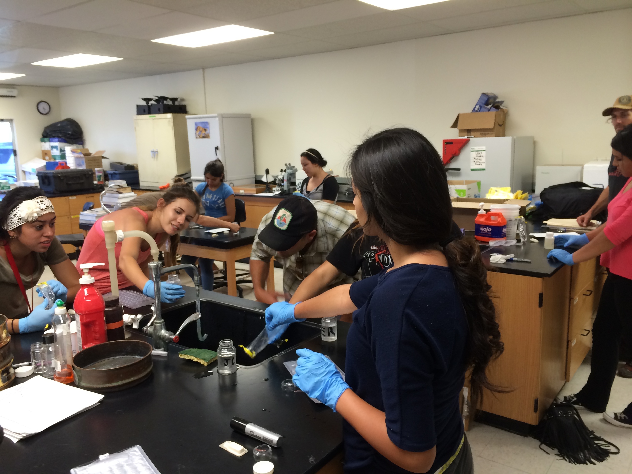 Santa Paula High School students analyzing water quality at our Laboratory located at California State University Channel islands
