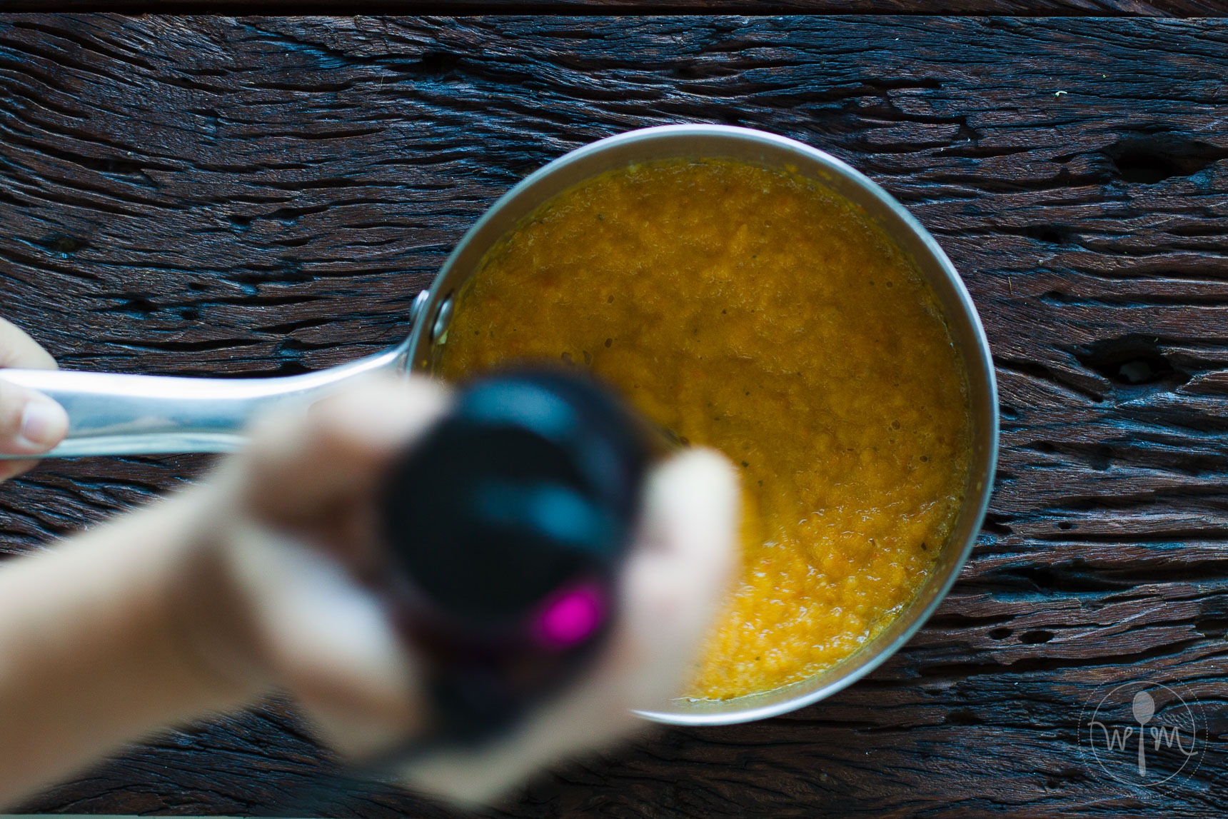 You can blend lightly