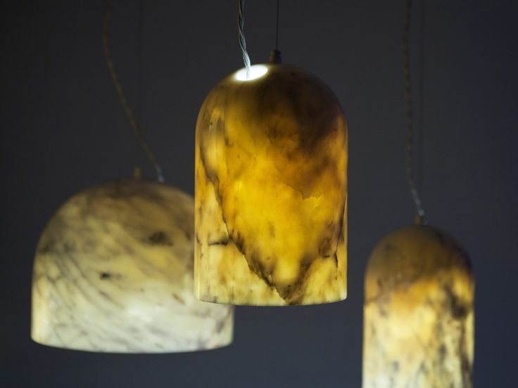 Quarry thin walled marble lamps, Benjamin Hubert