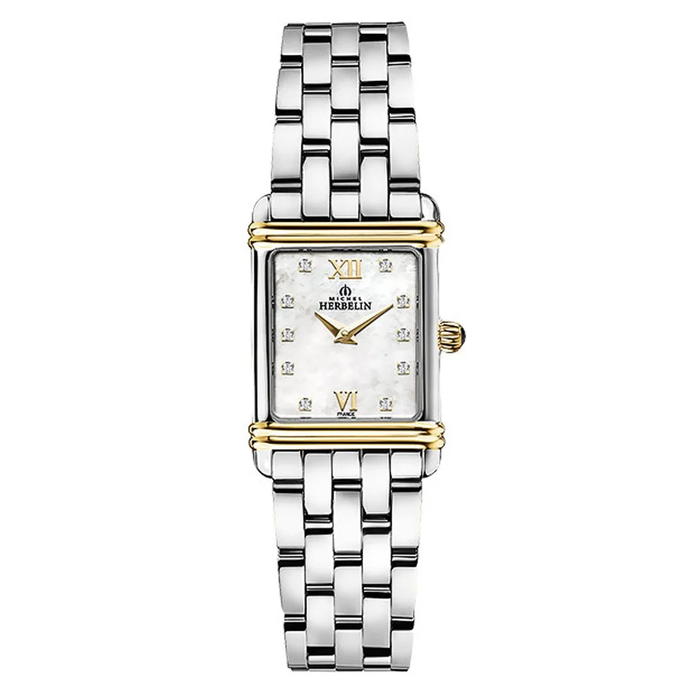 Michel Herbelin Art Deco Two Tone Watch