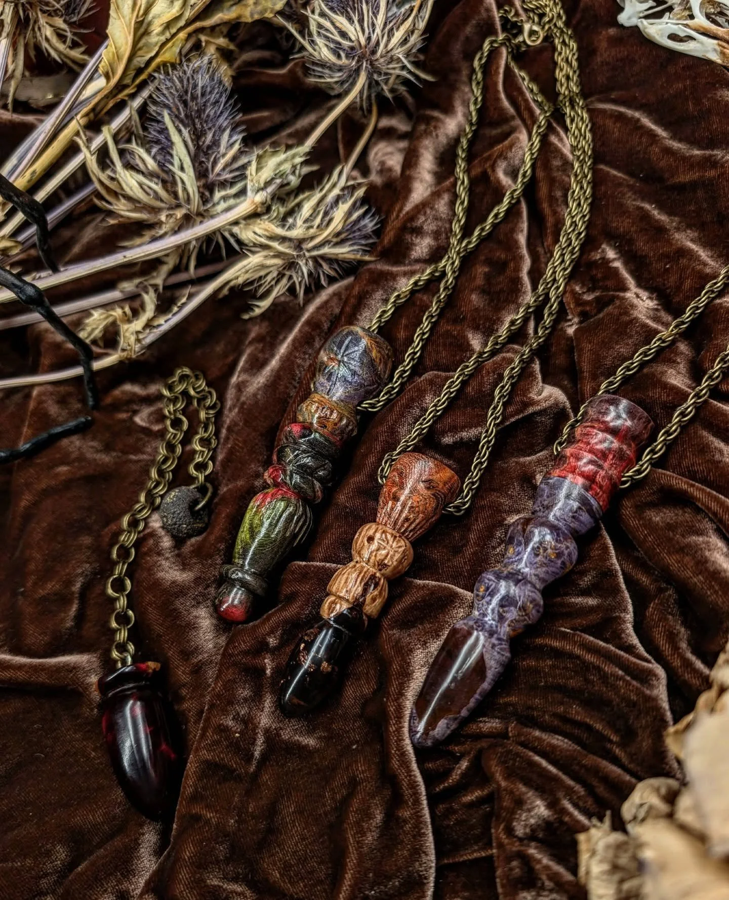 A Little Bouquet of Treasures from 'The Garden of Dreams' Collection

Seed of Divination and Guardian Amulets

#magicwand #wand #wizard #woodsmith #cabinetmaker #handturned #woodcarving #woodcarver #carvingwood #sculpture #woodturning #camillebloch #