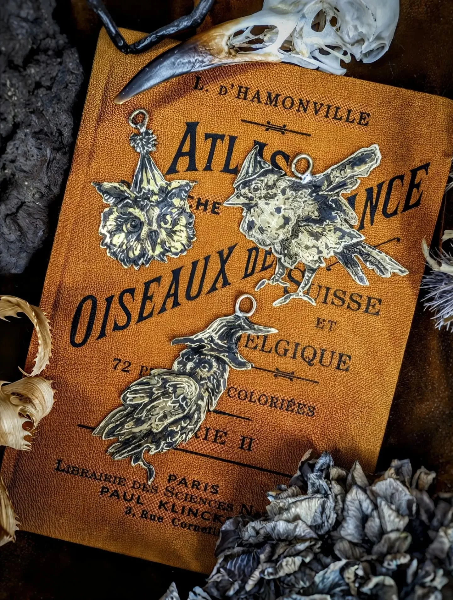 🪶 ''Spooky Feathered Wizardry''🪶 

From Sir Robin the Mighty Bright to Mister Bubo Bubo of the Great Circus of the Bubo Bubo Family! 
A magnificent collection of feathered chickens is soon to be available for you to wear as necklaces or earrings, l