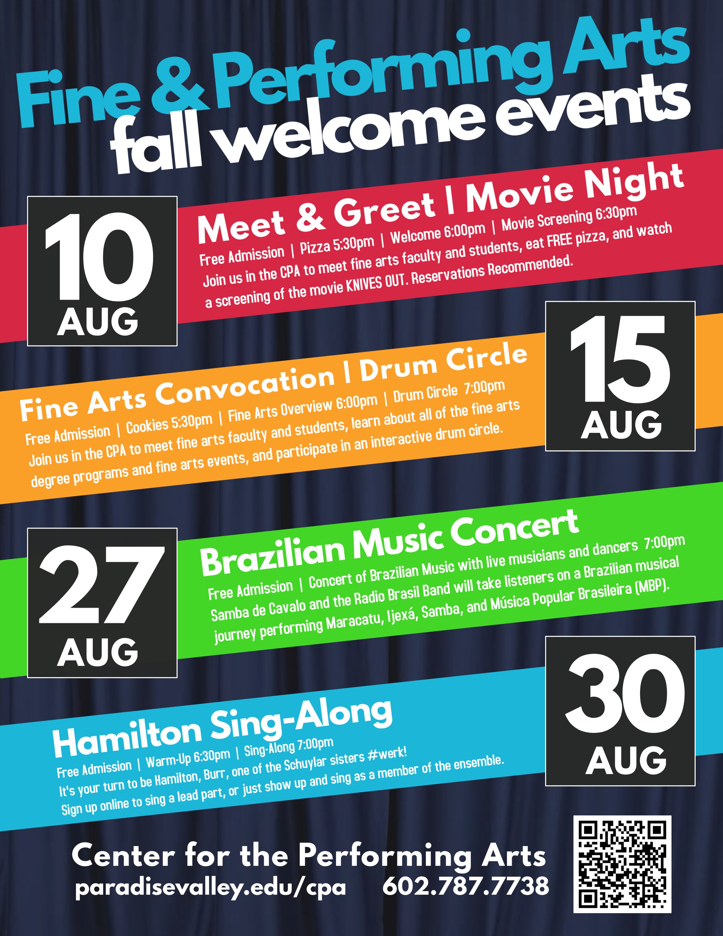 Fall 2022 Fine Arts Welcome Events — PVCC FINE ARTS