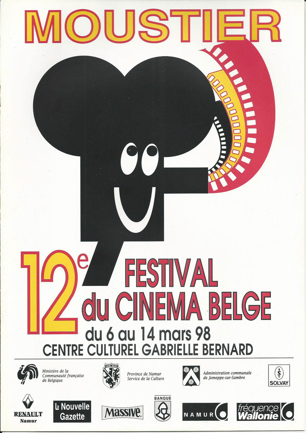 12e Festival en 1998 du 6 au 14 mars Ma vie en rose d’Alain Berliner Prune des Bois de Marc Lobet Les Affinités électives de Paolo et Vittorio Taviani Le bossu de Philippe de Broca Elles de Luis Galvao Teles La guerre de Gaston de Robbe De Hert C’est la tangente que je préfère de Charlotte Silvera Un air si pur d’Yves Angelo Le Grand tournoi de Jean-Claude Van Damme Les aveux de l’innocent de Jean-Pierre Améris Le Far West de Jacques Brel Combat de fauves de Benoît Lamy Double Team de Jean-Claude Van Damme