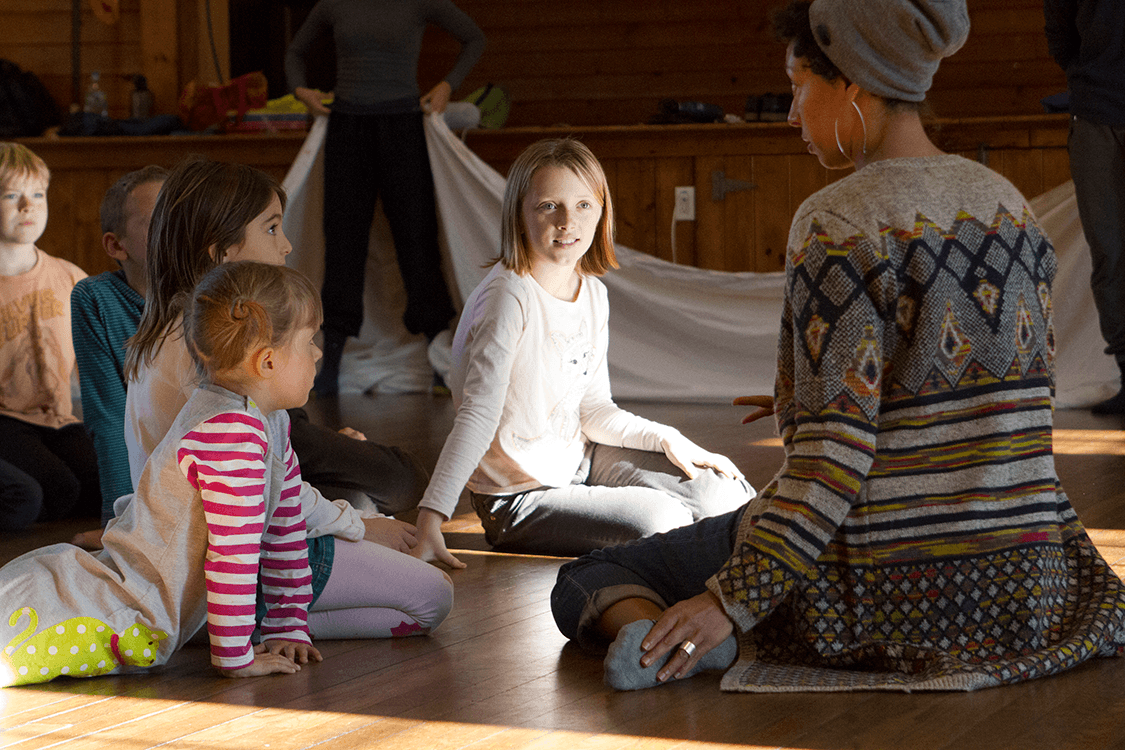 Stefanie battEn Bland leads a workshop with Chilmark School Children, Photo by Stacey Rupolo