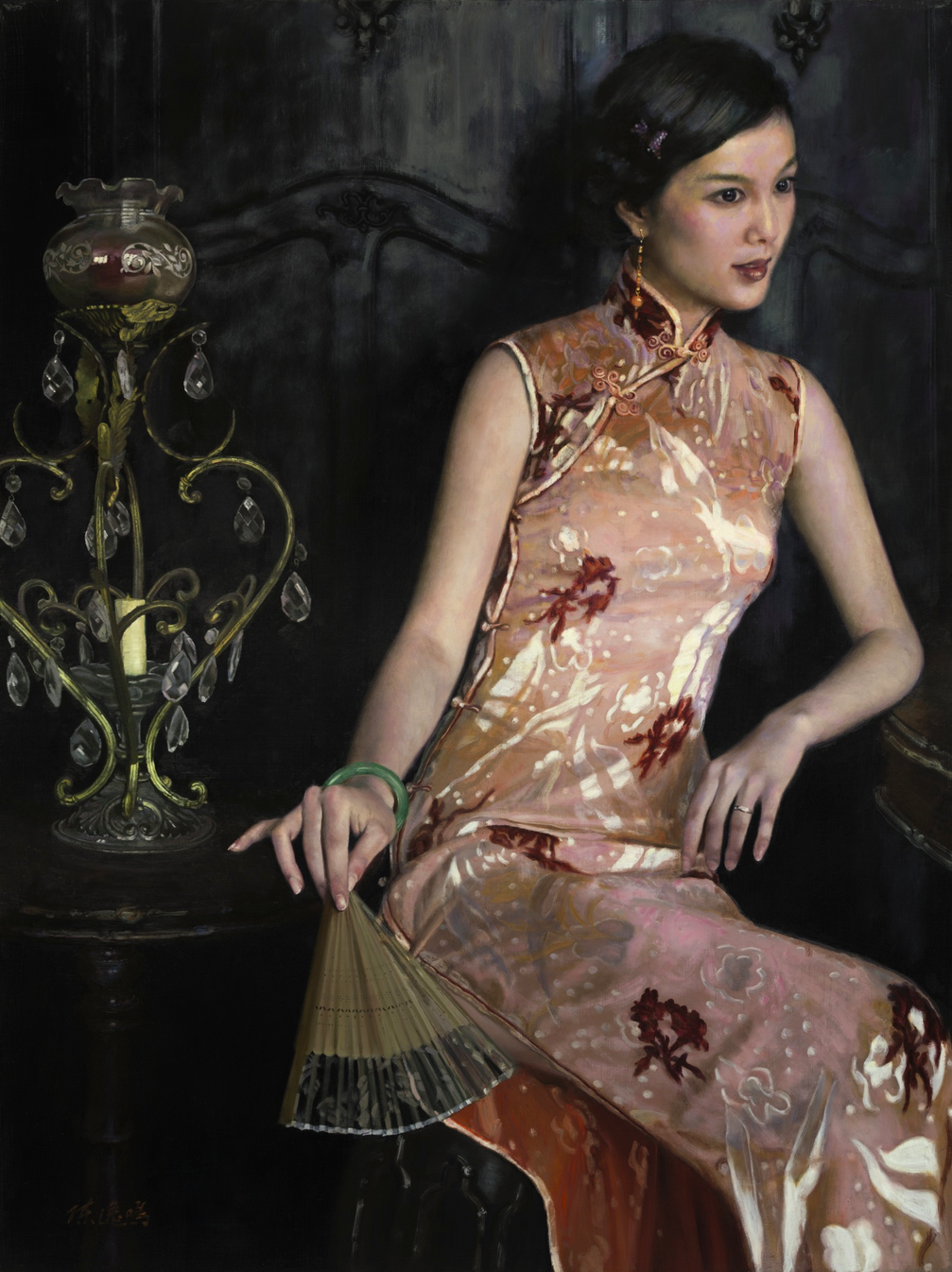 CHEN YIMING, ‘Lady with Sandalwood Fan’, Oil on Canvas