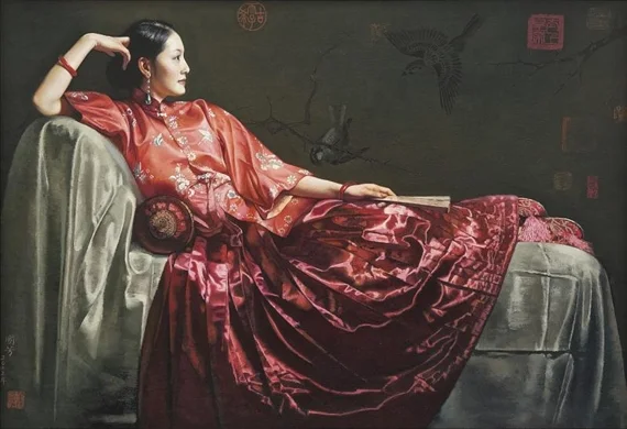 JIANG GUOFANG, ‘Sunset glow’, oil on canvas, 2012