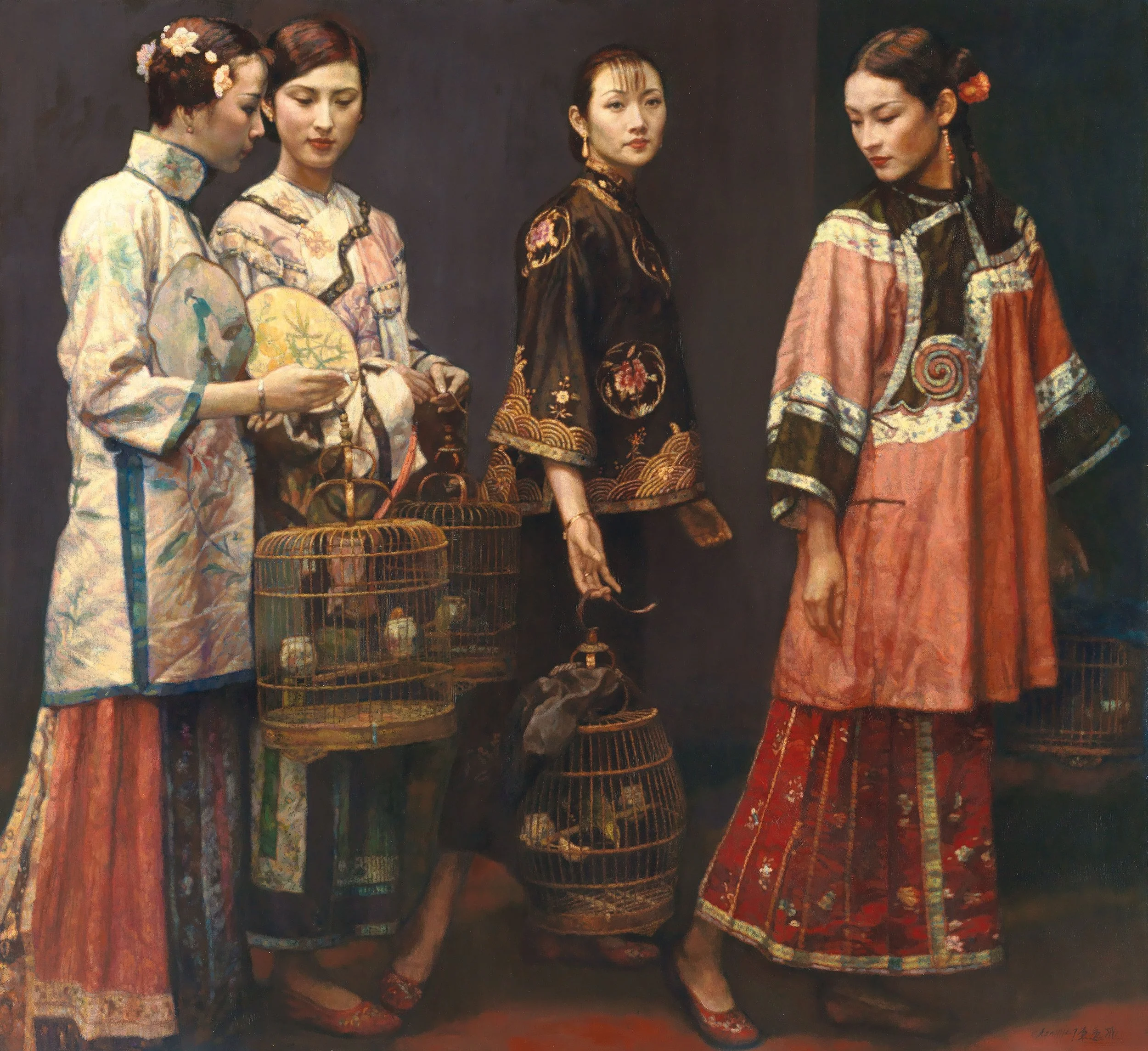 CHEN YIFEI, ‘Beauties on Promenade,’ oil on canvas, 1997