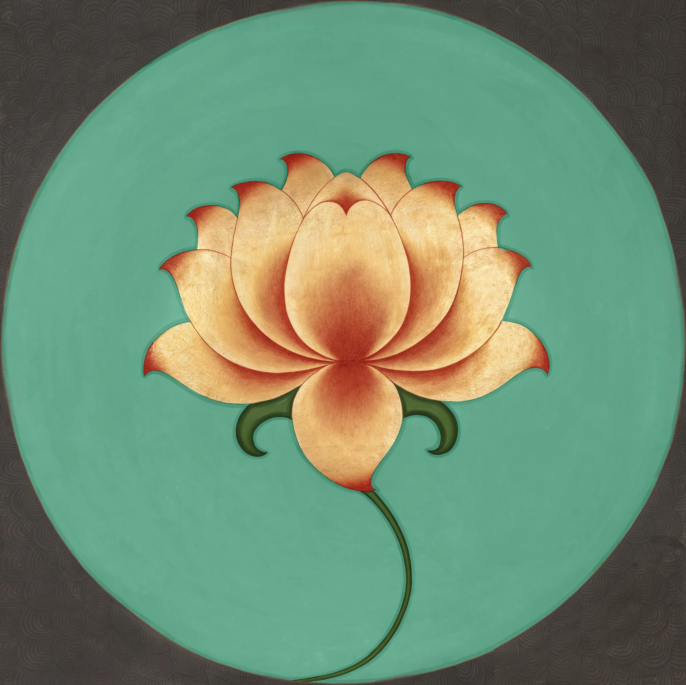 OLIVIA FRASER, ‘Golden Lotus’ , Stone pigment, gold leaf and Arabic gum on handmade sanganer pape r, 2008