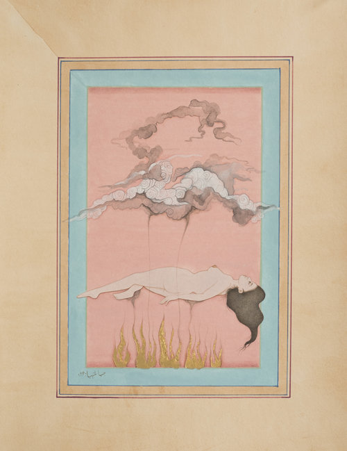 HIBA SCHAHNAZ , ‘Untitled’, Gouache, tea, watercolour and gold leaf on wasli, 2015.