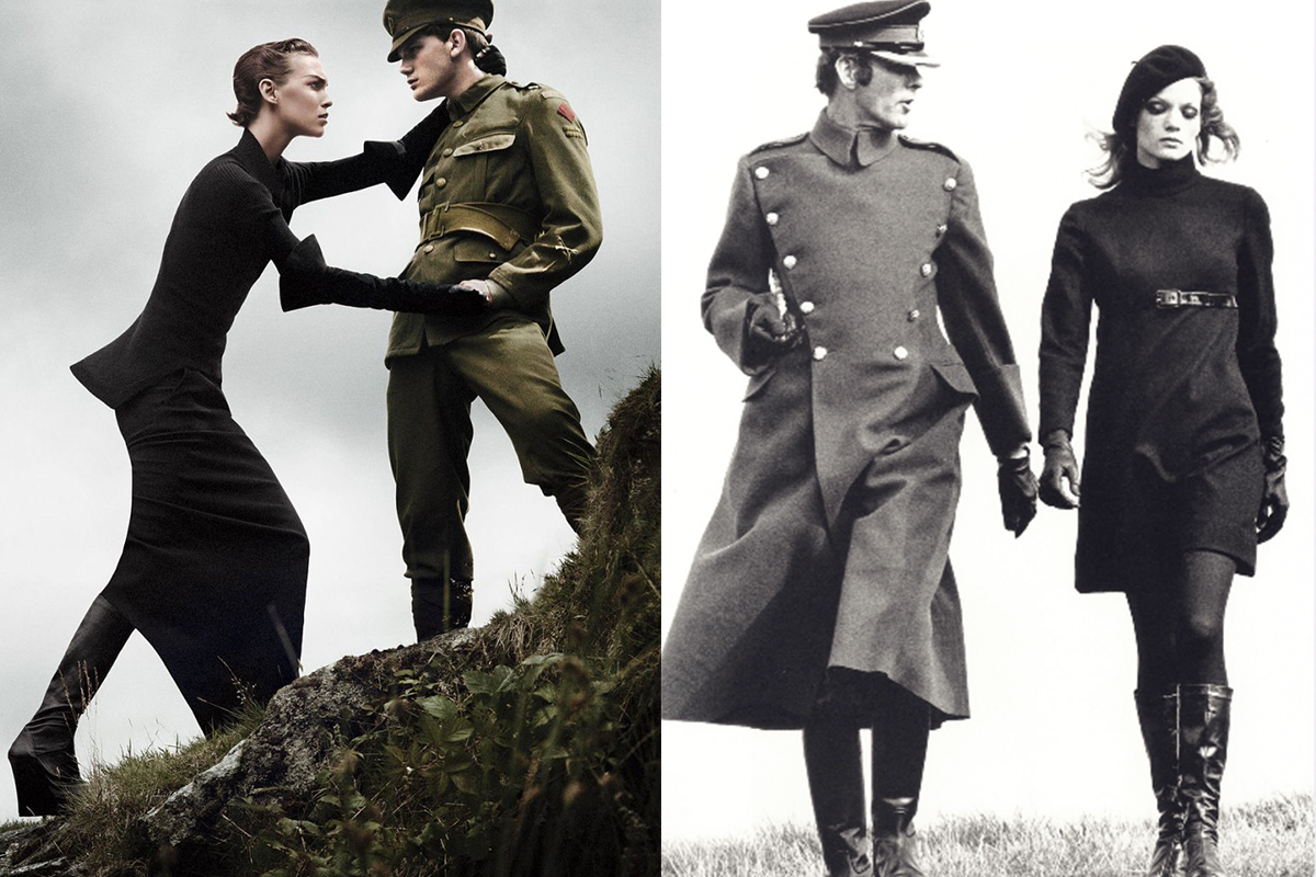 Left: ARIZONA MUSE for VOGUE US, photographed by DAVID SIMS © Condé Nast Publications Right: VOGUE UK editorial, photographed by HELMUT NEWTON, 1967 ©Helmut Newton Foundation