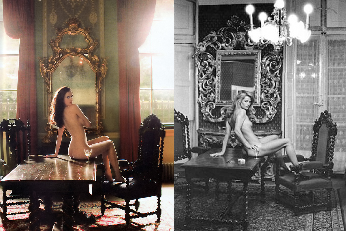 Left: EVA GREEN for TATLER Magazine, photographed by RICARDO TINELLI, December 2009 Right: CHARLOTTE RAMPLING photographed by HELMUT NEWTON ©Helmut Newton Foundation