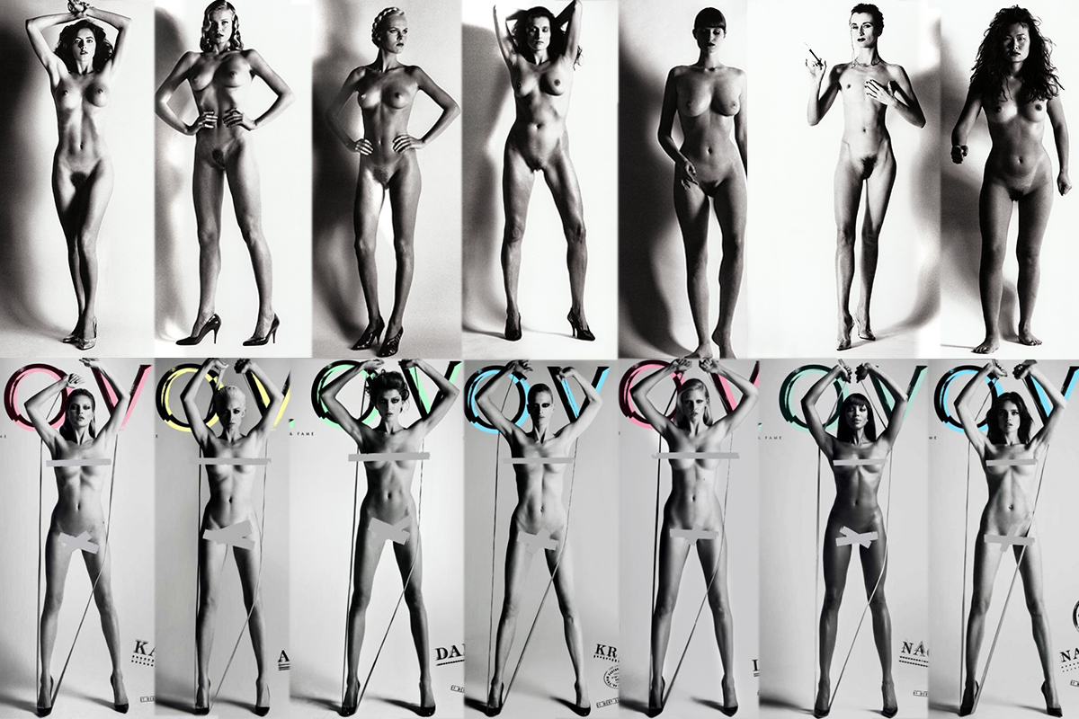 Top pictures: Big Nudes by HELMUT NEWTON ©Helmut Newton Foundation Bottom Pictures: ‘Fashion Icons’ for LOVE Magazine, photographed by Mert & Marcus © Condé Nast Publications