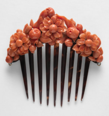 Coral Comb/Tiara, 19th century. From the Portuguese Royal Collection, National Palace of Ajuda. © DGPC/ADF - Luisa Oliveira