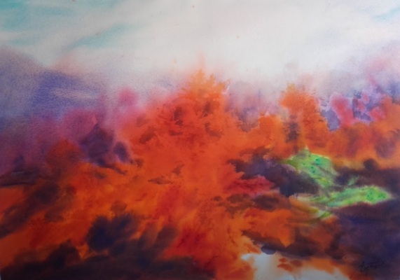 Corals in the Sea by ARGENTINA GONZÁLEZ TAMAMES, 2018, Abstract representation, Watercolour From the collection of ©Asociación Española de Pintores y Escultores , Madrid
