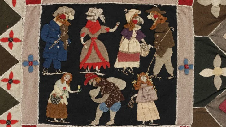 Patchwork hanging (detail), Ann West, 1820, England. Museum no. T.23-2007. ©Victoria and Albert Museum, London