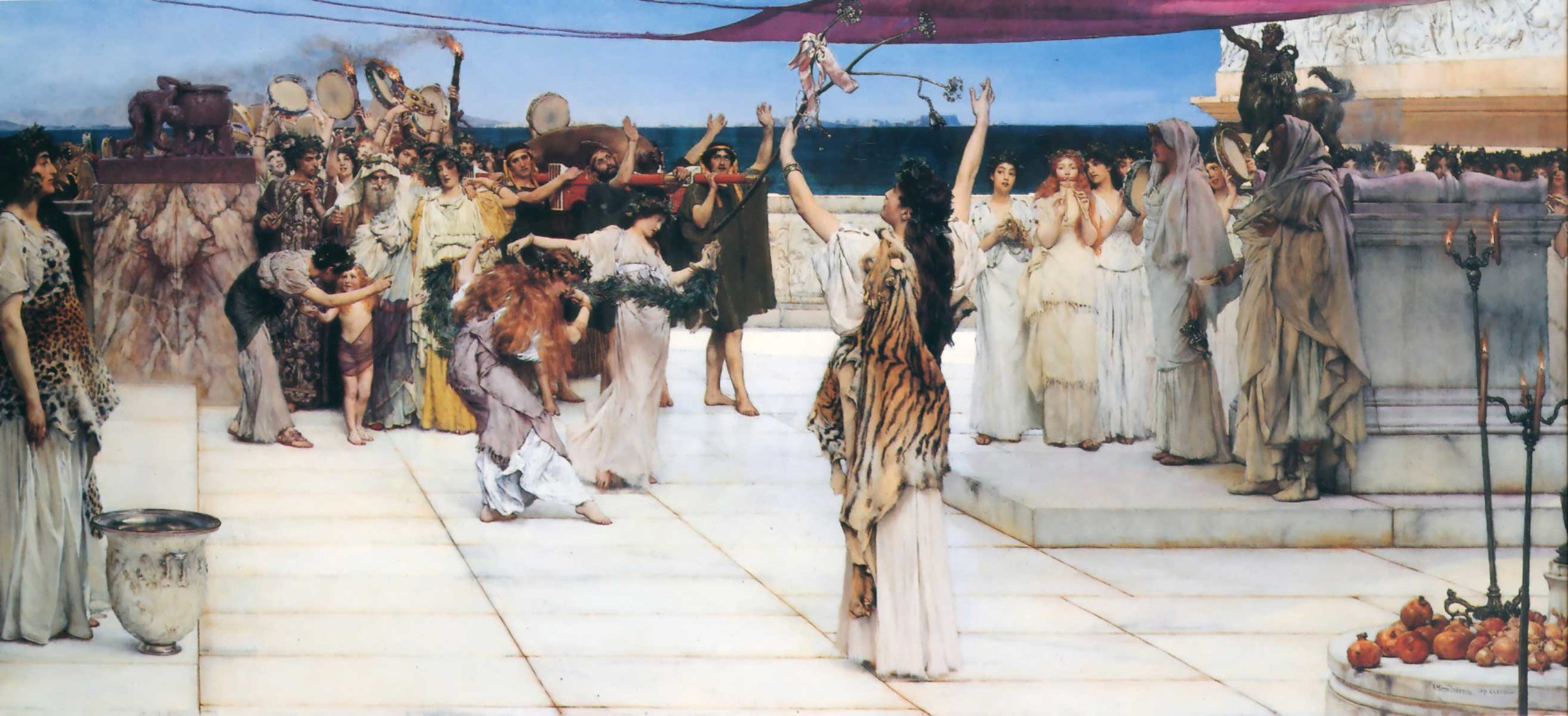 SIR LAWRENCE ALMA TADEMA — A Dedication to Bacchus, 1889.