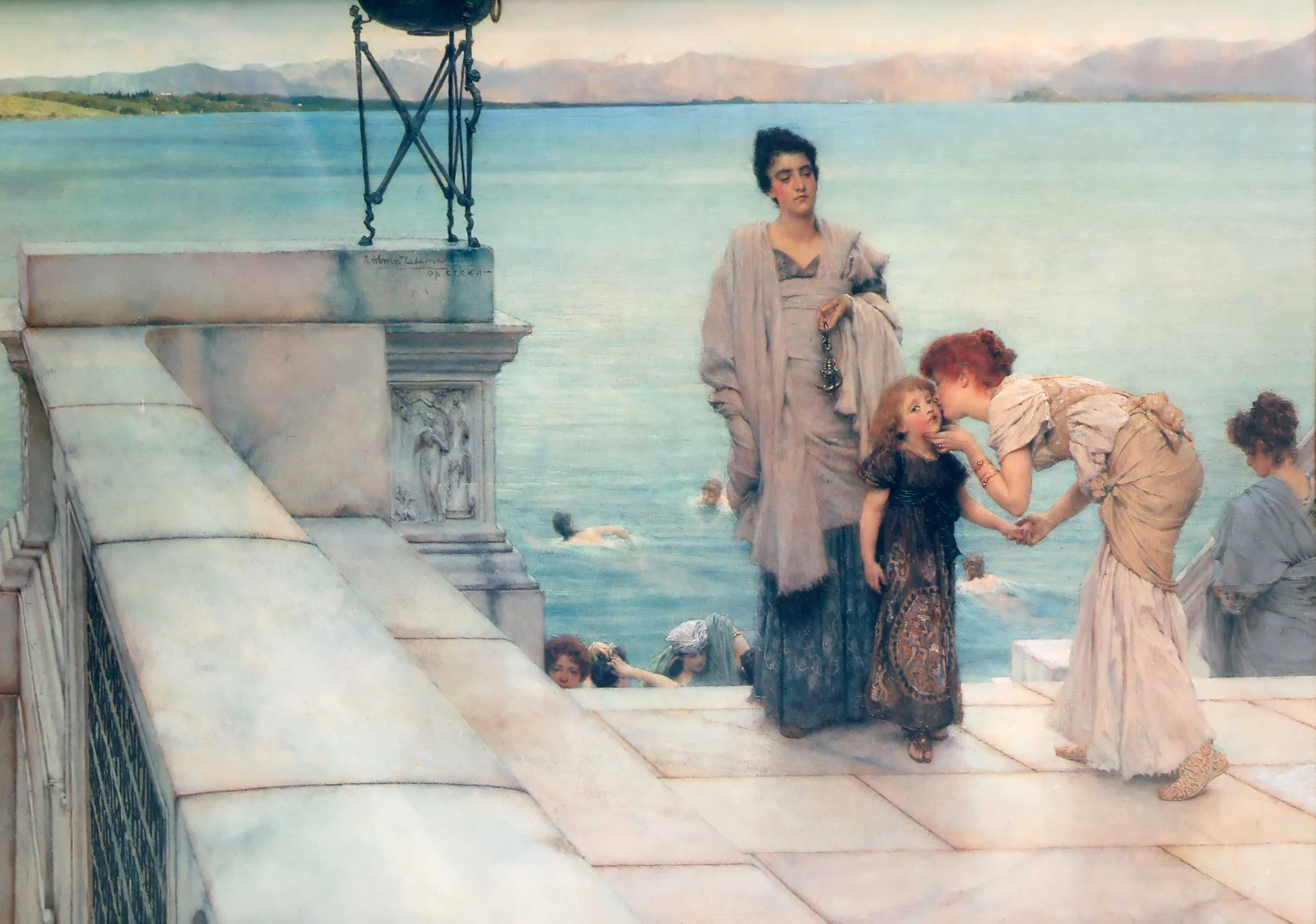 SIR LAWRENCE ALMA TADEMA — A Kiss, 1891.
