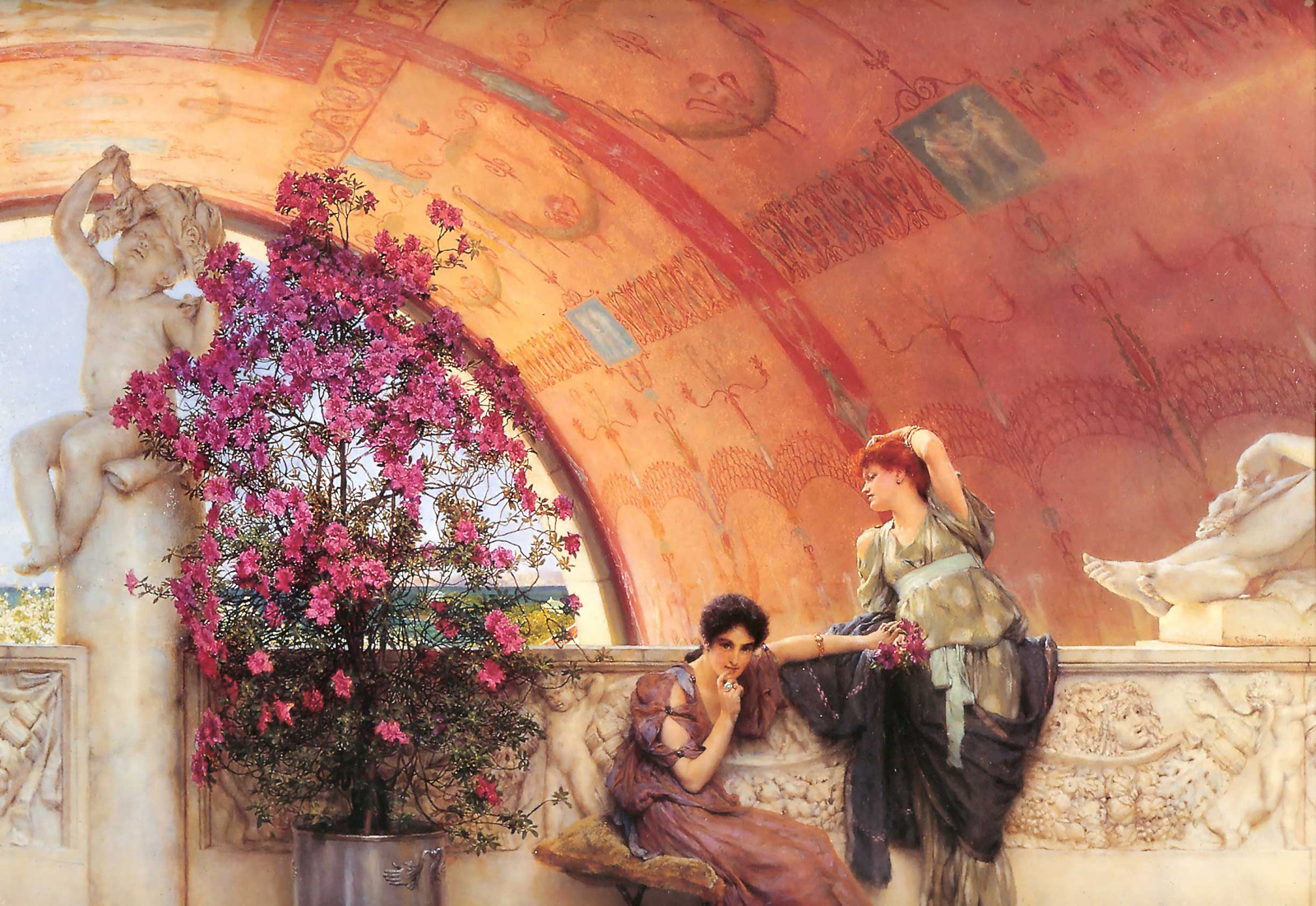 SIR LAWRENCE ALMA TADEMA — Unconscious Rivals, 1893.