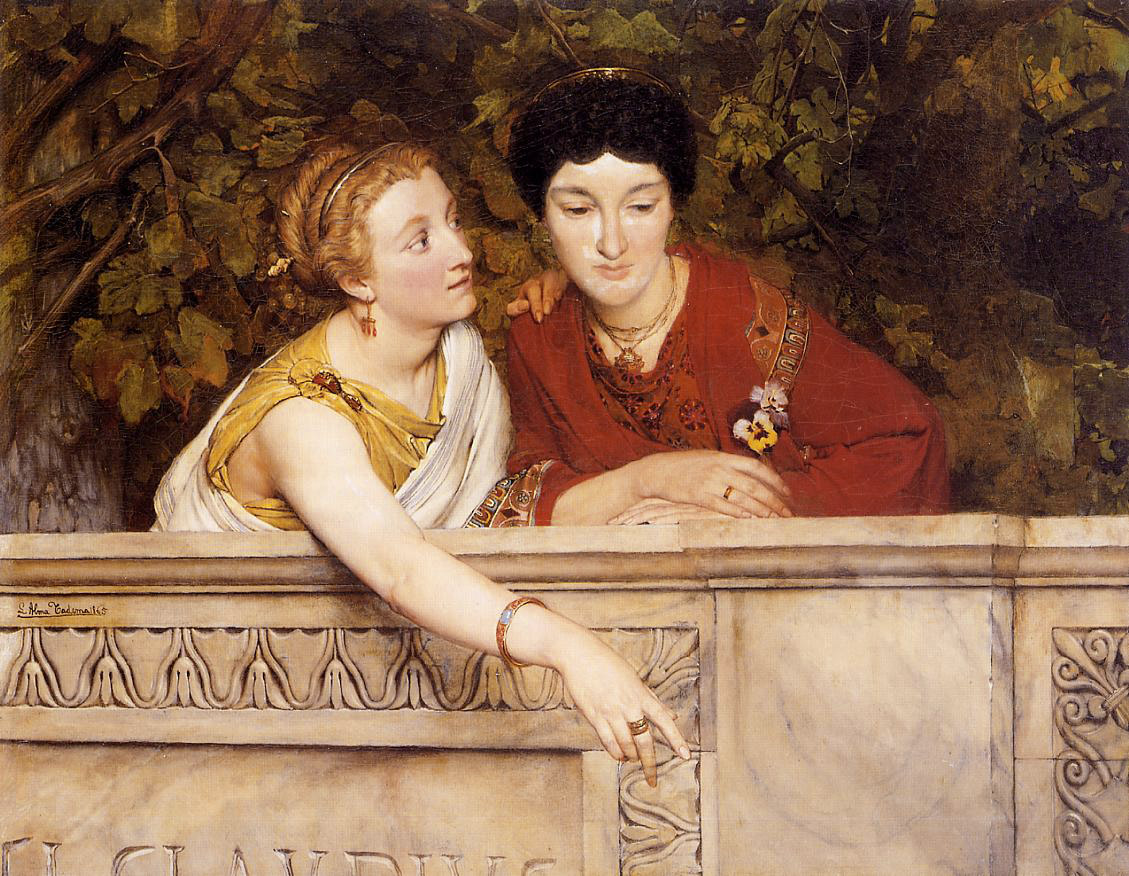 SIR LAWRENCE ALMA TADEMA — From an Absent One, 1871.