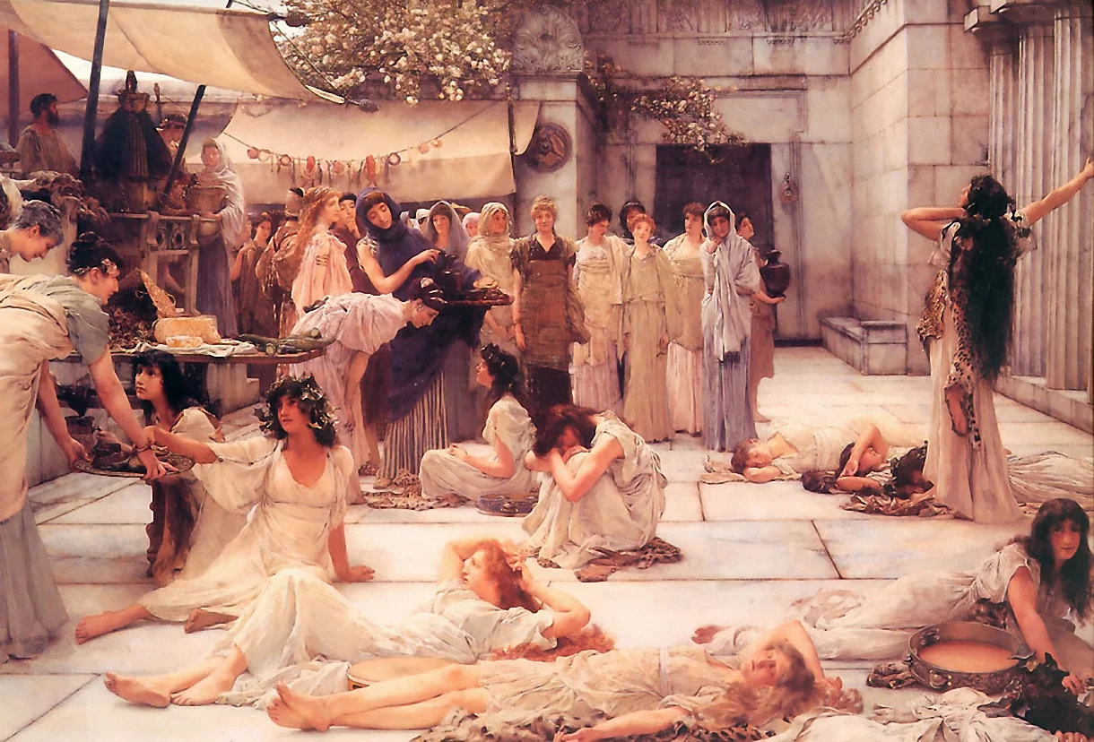 SIR LAWRENCE ALMA TADEMA — The Women of Amphissa, 1887.