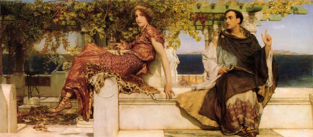 SIR LAWRENCE ALMA TADEMA — The Conversation of Paula by Saint Jerome, 1898.