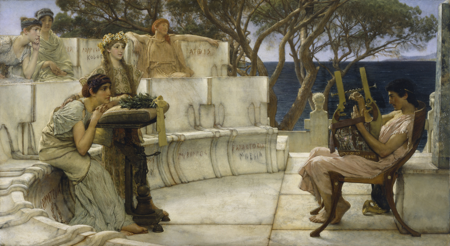 SIR LAWRENCE ALMA TADEMA — Sappho and Alcaeus, 1881.