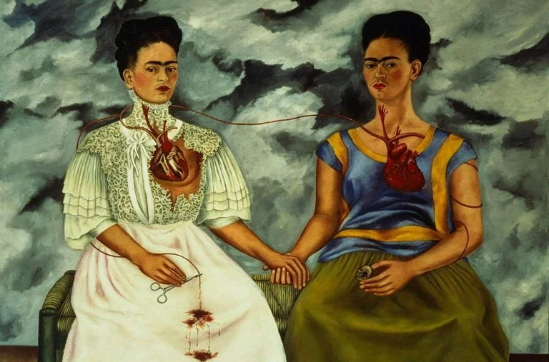 Frida Kahlo’s 1939 oil painting “The Two Fridas.” Credit All Rights Reserved 2016 Banco de México Diego Rivera Frida Kahlo Museums Trust, Mexico, D.F./Artists Rights Society (ARS), New York