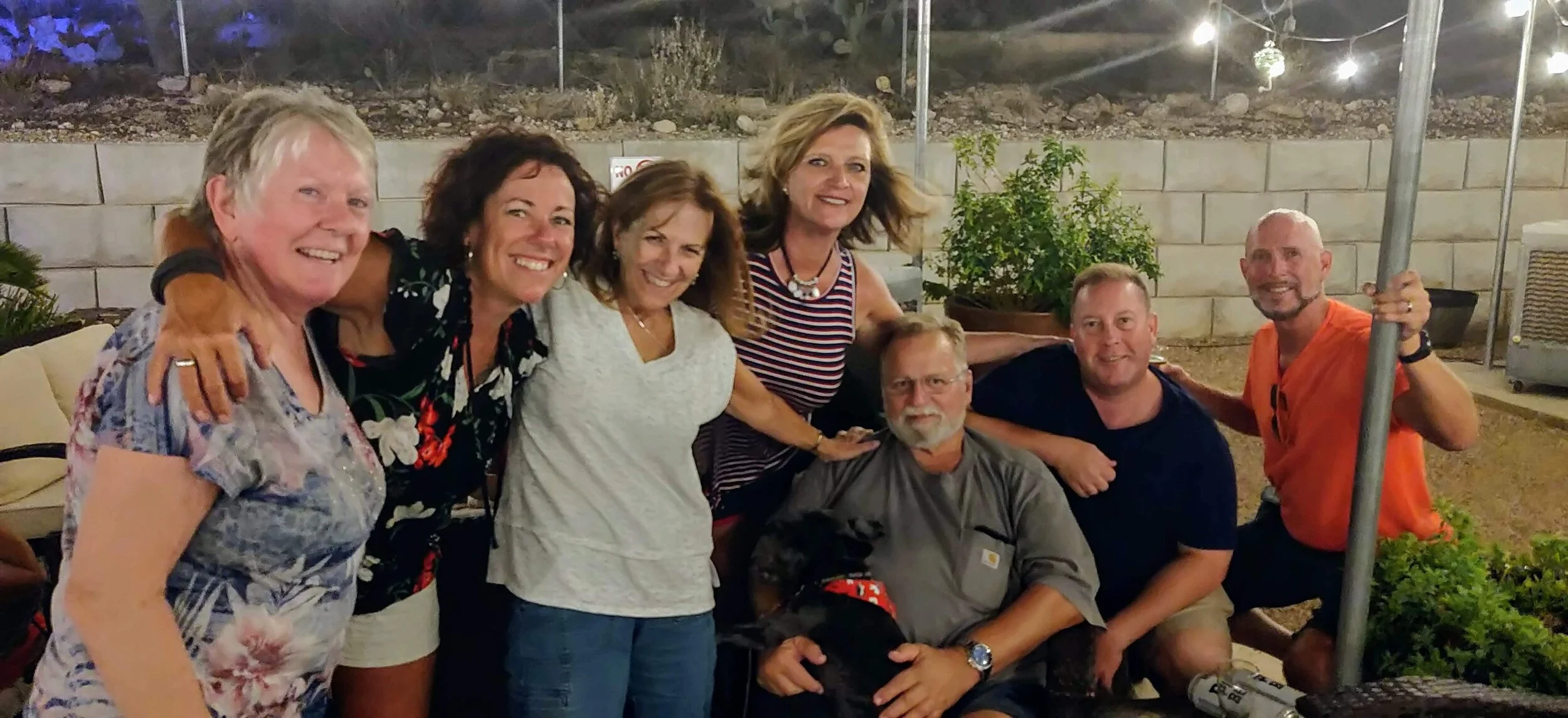 Me and a few of my peeps at “Three Canyon’s Beer and Wine Garden” in the Catalina Foothills. (I’m the good looking guy in the orange shirt).