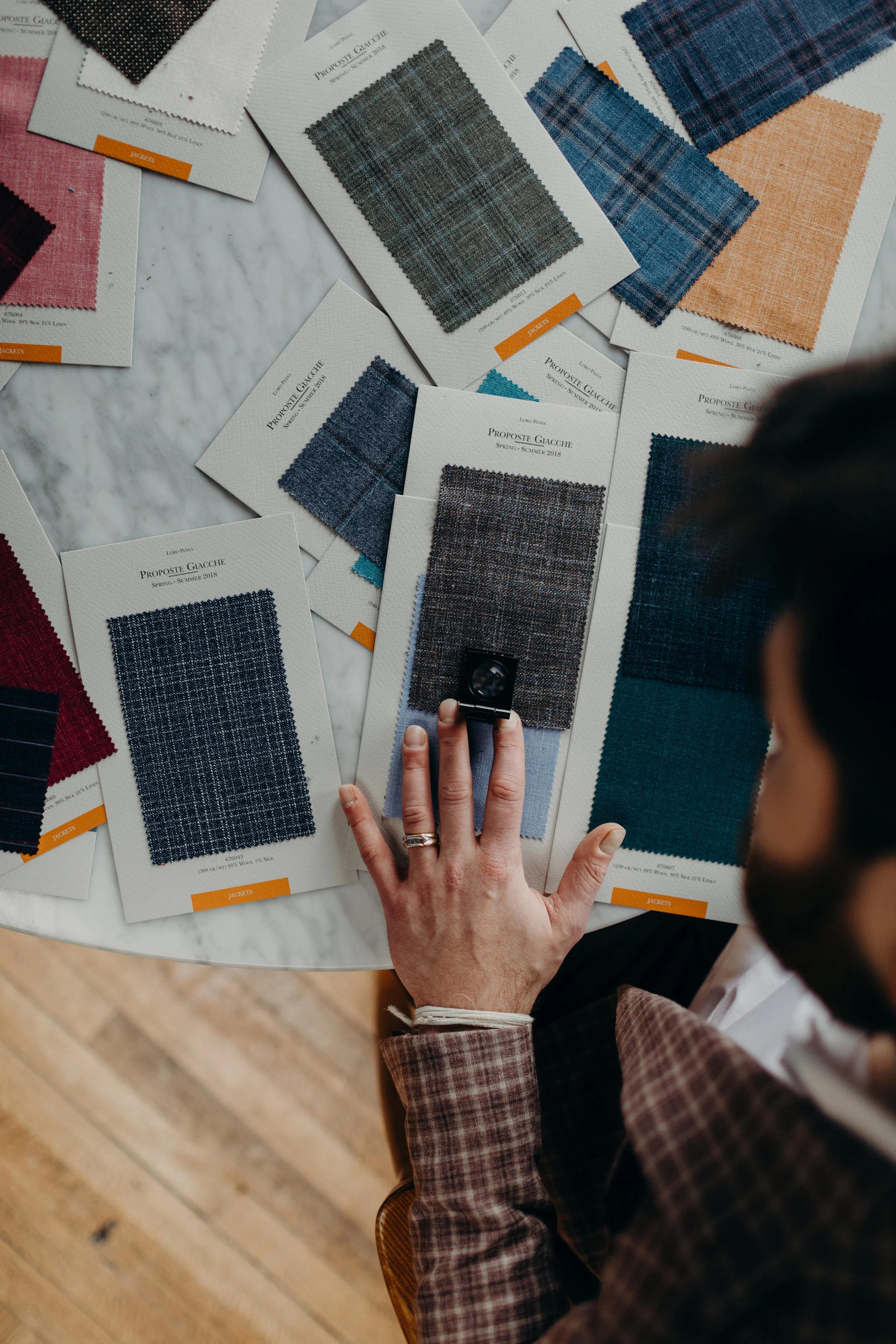 Keith Magna looking at Loro Piana’s Spring/Summer collection.
