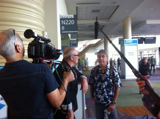 On location with Gerry Lopez and Greg Mesanko.
