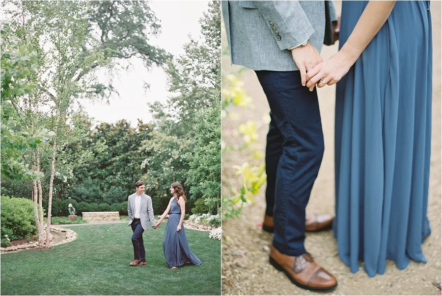 Garden engagement photos by Dallas destination wedding photographer Tracy Enoch