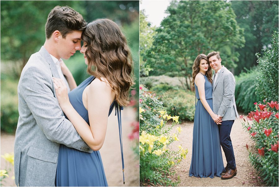 Garden engagement photos by Dallas destination wedding photographer Tracy Enoch
