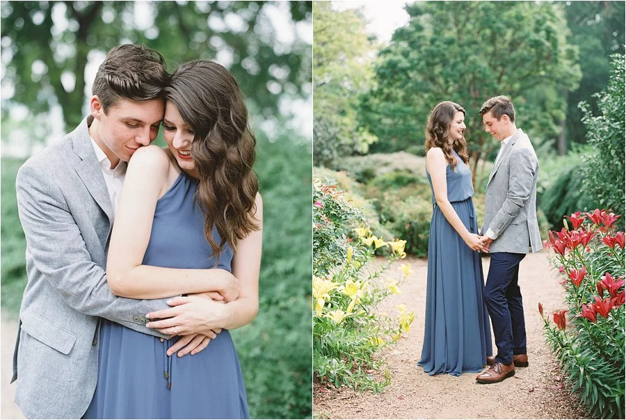 Garden engagement photos by Dallas destination wedding photographer Tracy Enoch