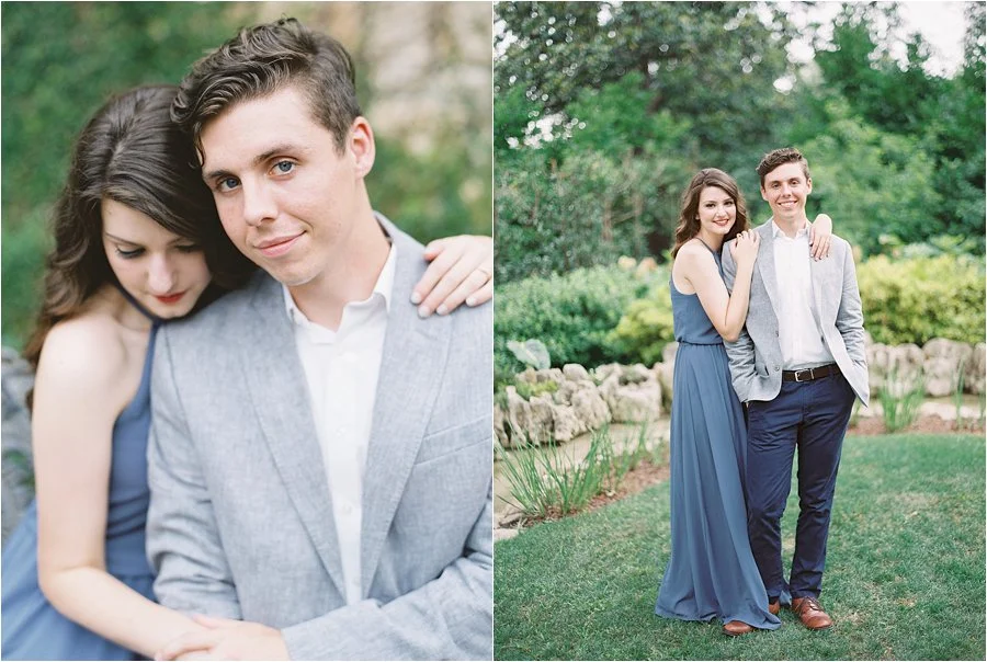 Garden engagement photos by Dallas destination wedding photographer Tracy Enoch