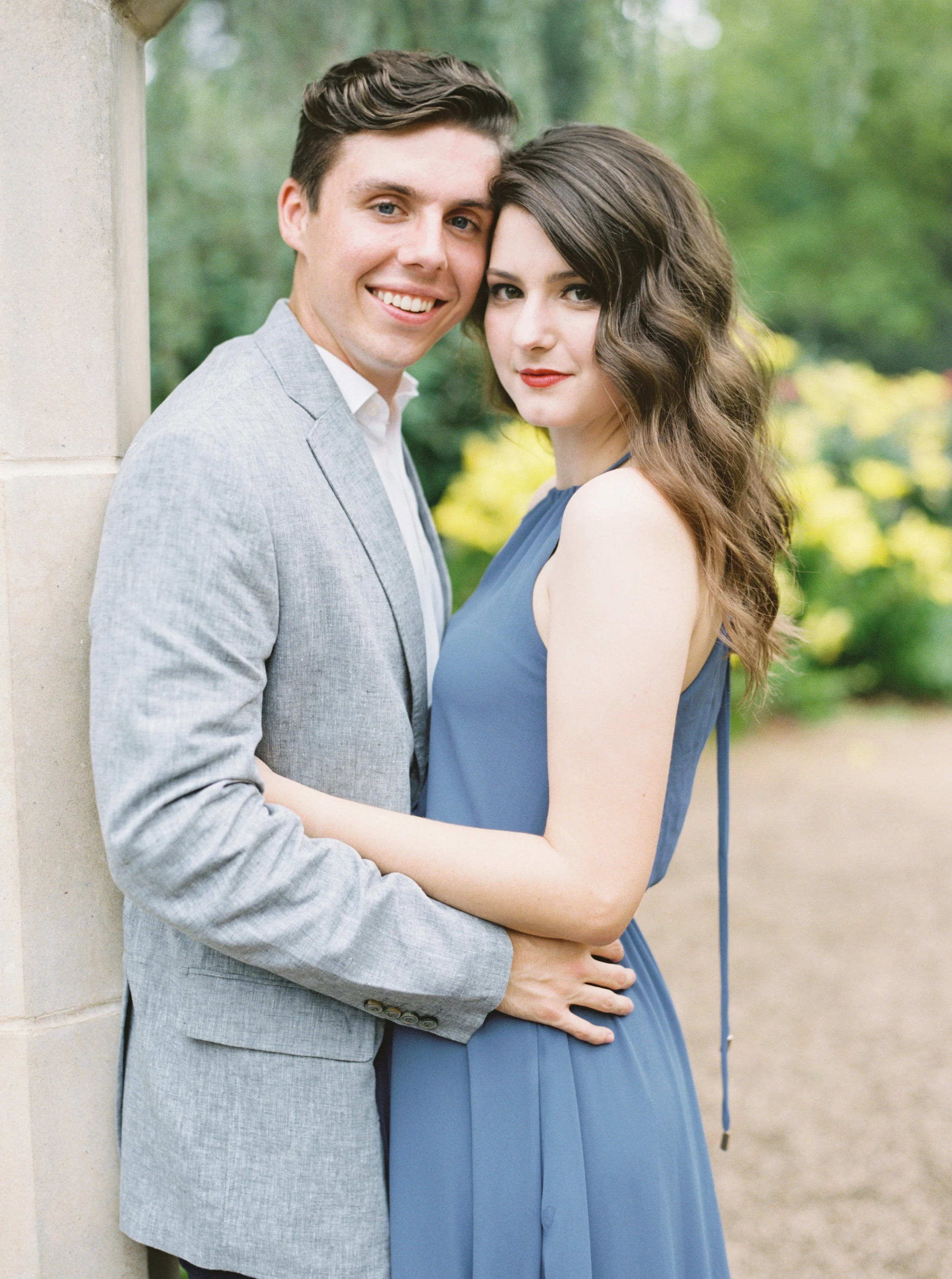 Garden engagement photos by Dallas destination wedding photographer Tracy Enoch