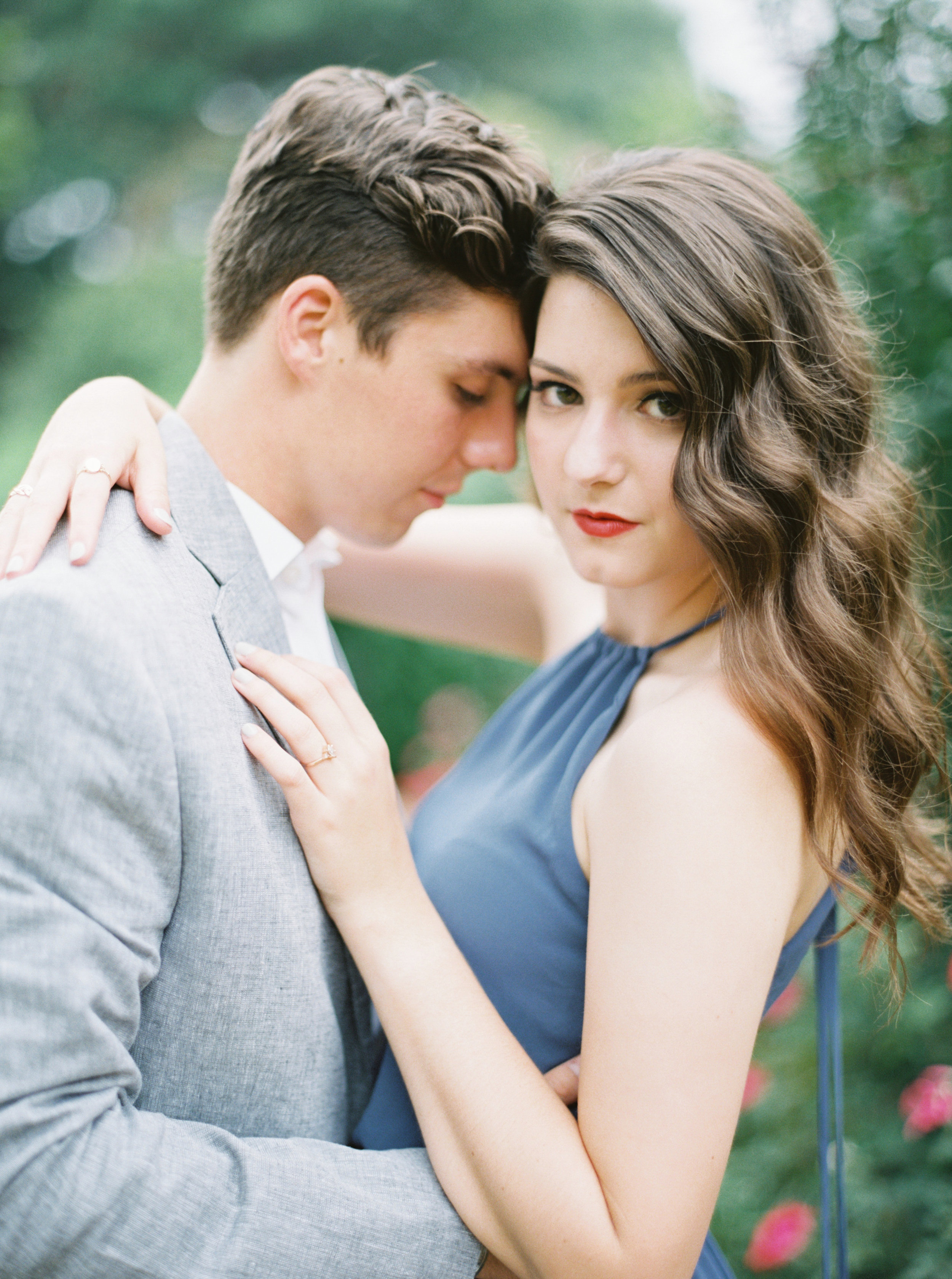 Garden engagement photos by Dallas destination wedding photographer Tracy Enoch