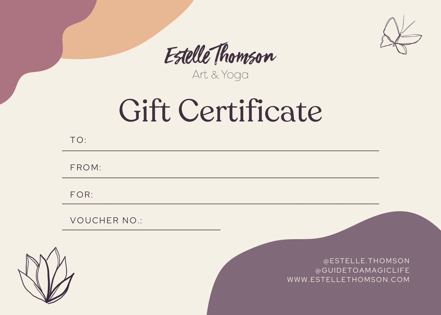 Seasonal Staples ☆ Estelle Thomson ☆ GIFT CARD FOR ART OR YOGA