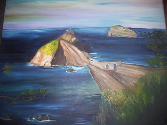 San Juan Gaztelugatxe, sureal, 2011.120x150cm. Oil.