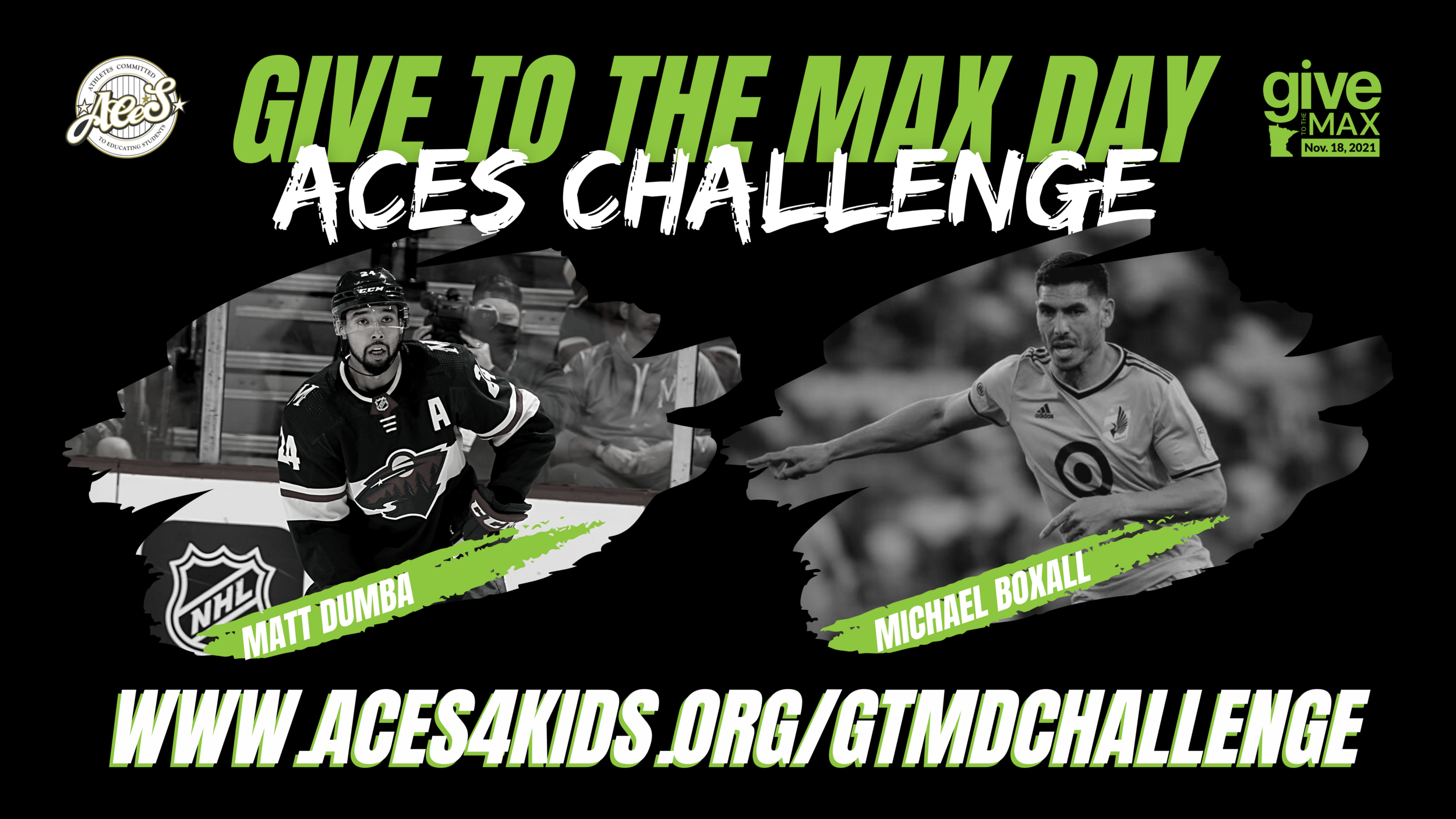 Announcing Matt Dumba and Michael Boxall's Give to the Max Day ACES Challenge!