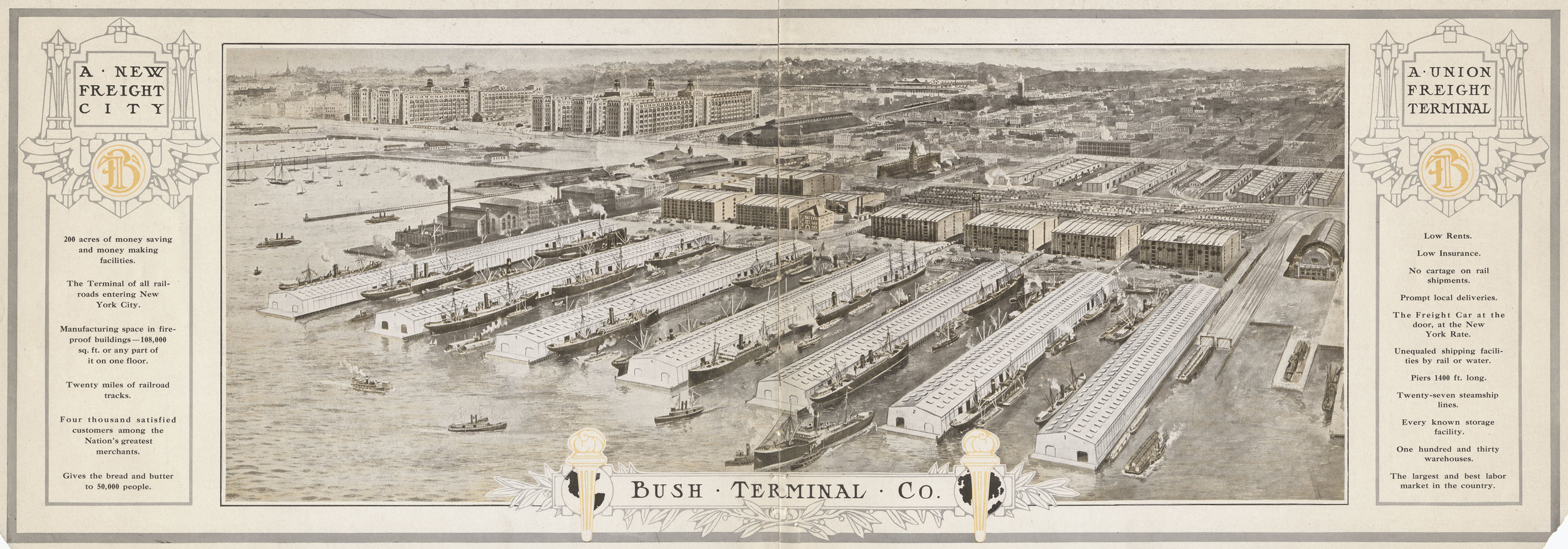 From Economy: Making Dividends by Saving Them, Bush Terminal Company, 1910. NYC Municipal Archives.