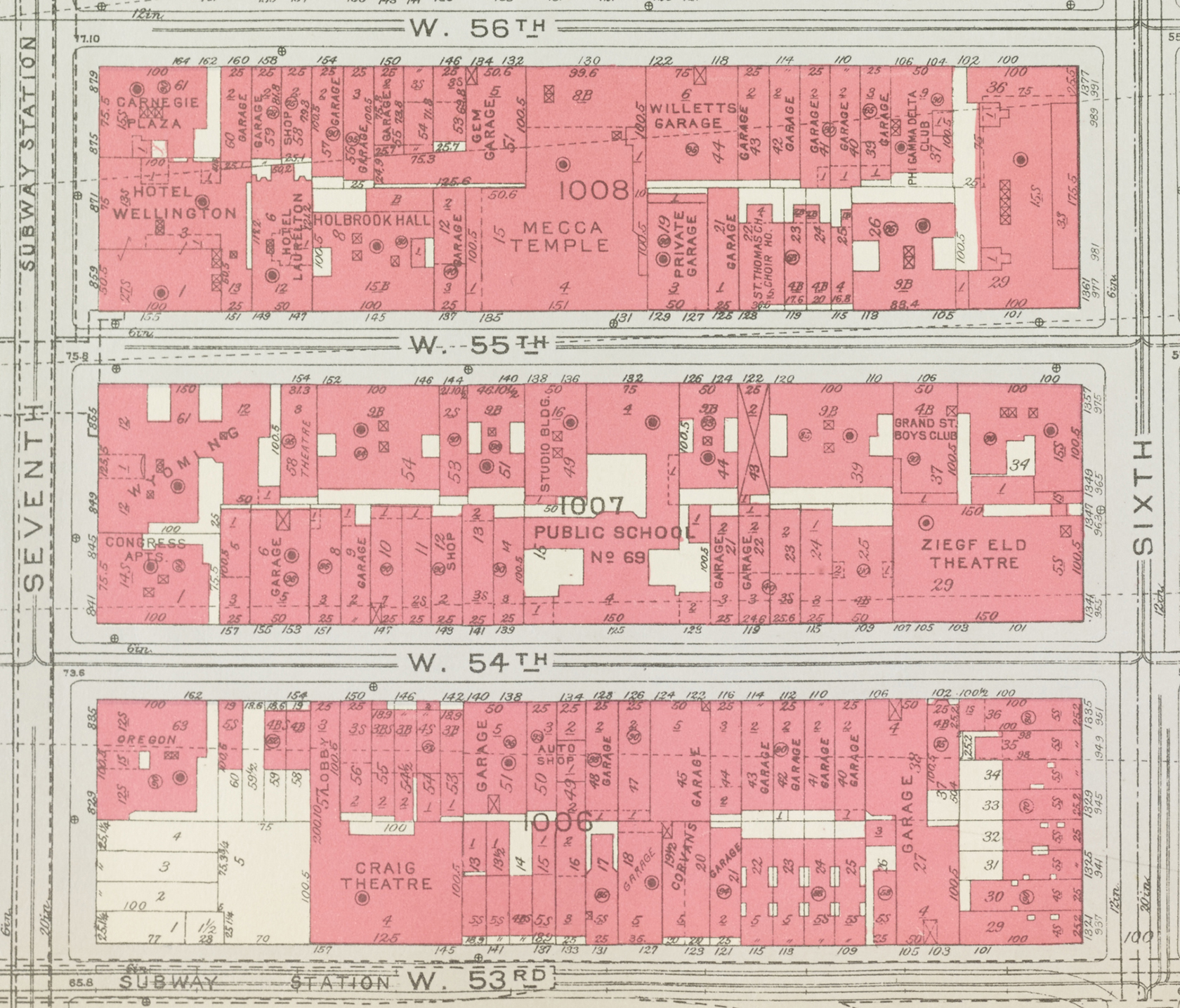 Detail, plate 83, Manhattan Land Book, City of New York, 1934. NYC Municipal Archives.