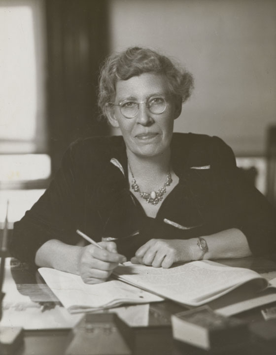 Rebecca Rankin, undated photograph, probably late 1930s. Rankin served as Director of the Municipal Reference Library from 1920-1952 and convinced Mayor LaGuardia and his successor, Mayor O'Dwyer, to establish an archives as part of the Library. Photo: Municipal Archives collection, NYC Municipal Archives.