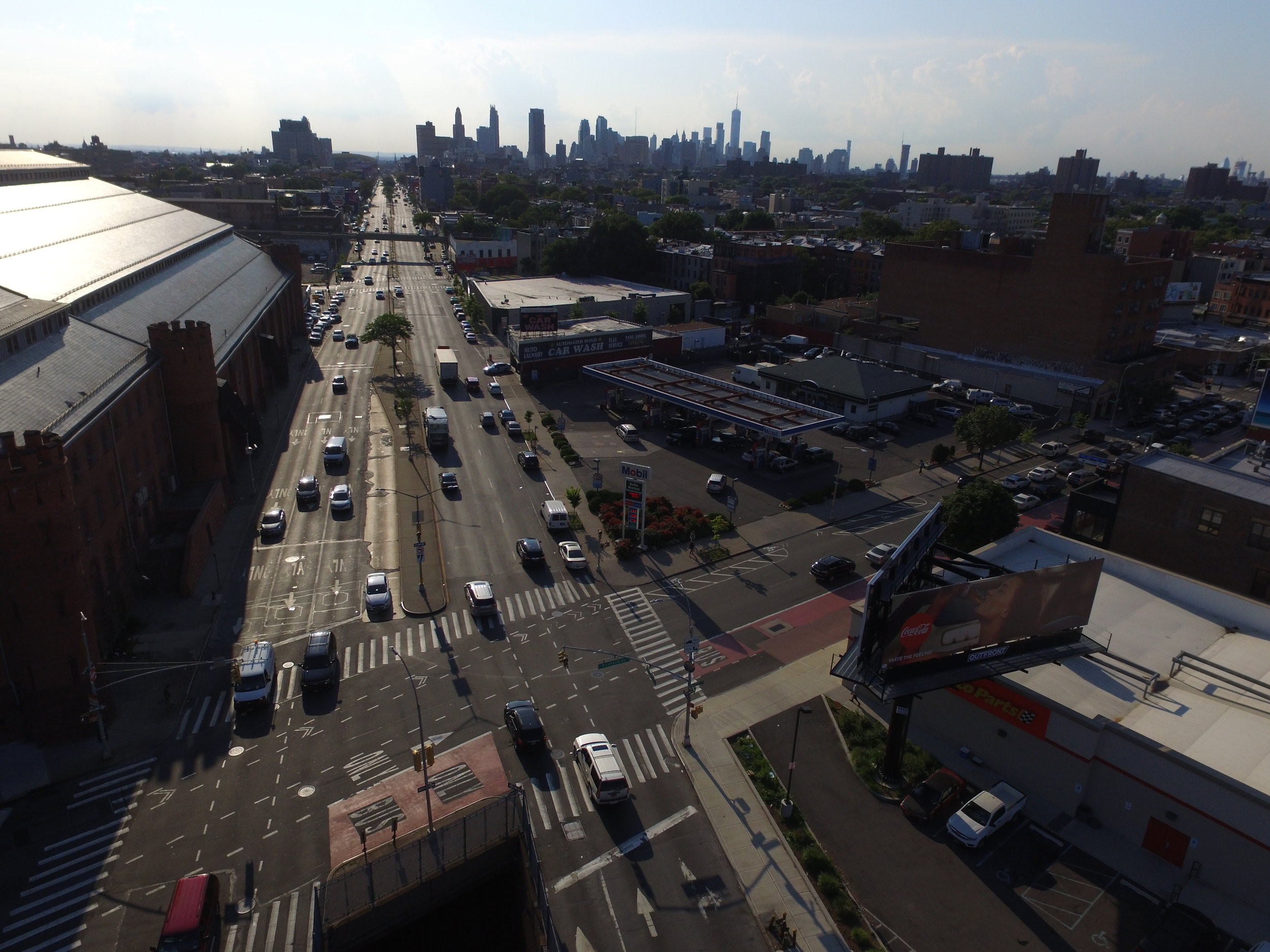 Atlantic Avenue at Bedford Avenue looking west. Photo: Darryl Montgomery, 2017.