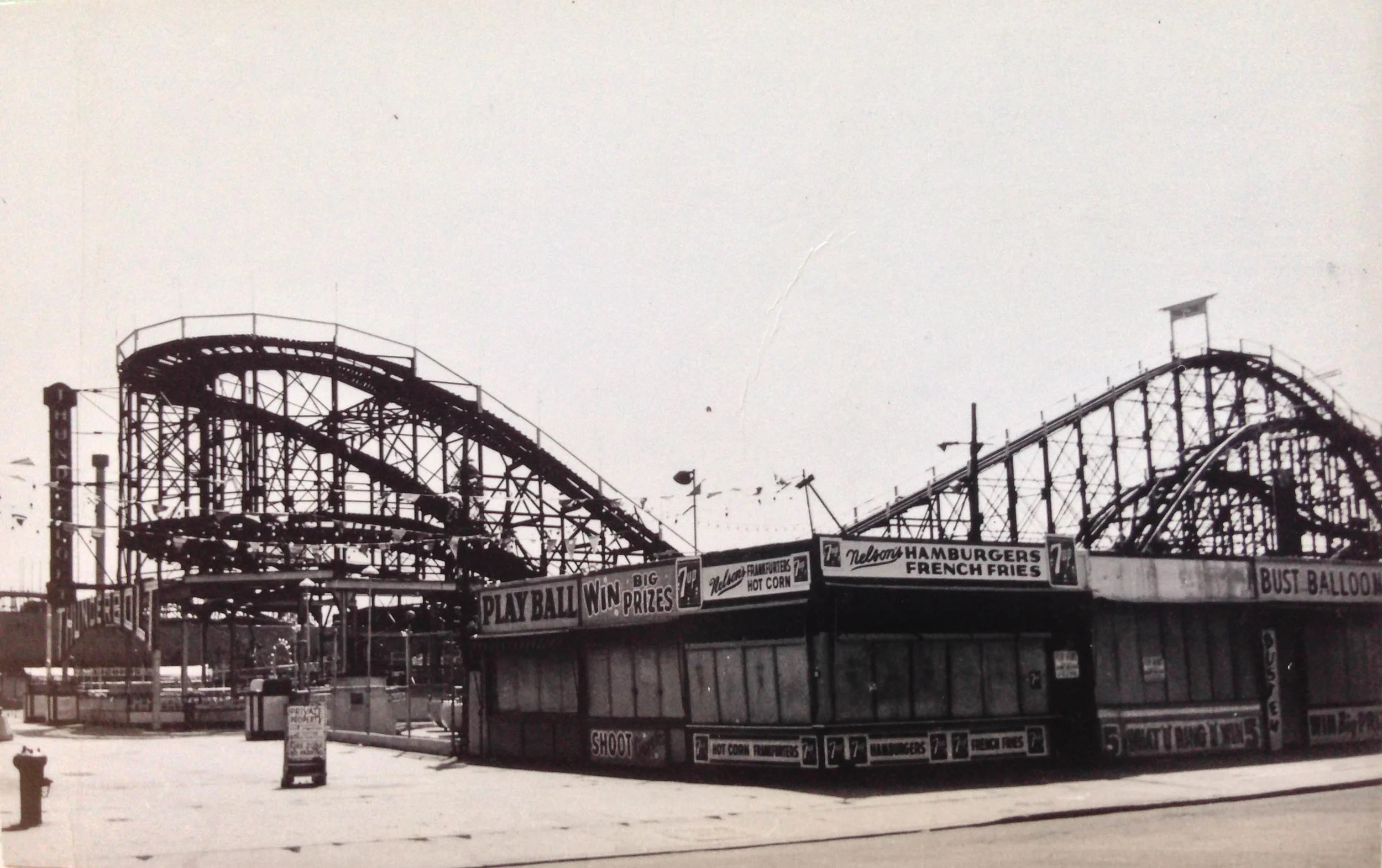 Bowery between West 15th and 16th Streets, Brooklyn, 1964. The Thunderbolt roller coaster in Coney Island was built in 1925, two years earlier than the famous Cyclone. It made a cameo in Woody Allen’s “Annie Hall.” Department of Finance Collection, NYC Municipal Archives.