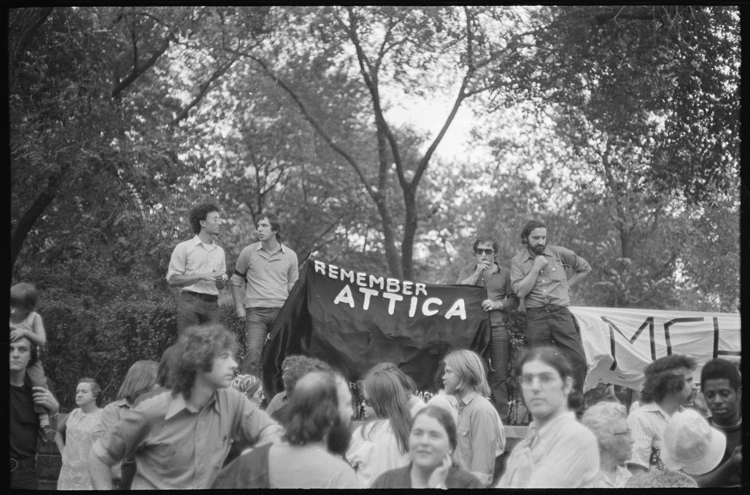 Demonstration scene at Rockefeller Plaza at Park Avenue and 17th Street,  September 18, 1971